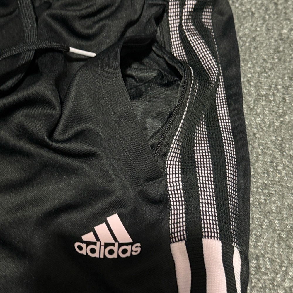 Women’s Black Adidas Tiro track pants with pink stripes. - Picture 5 of 7
